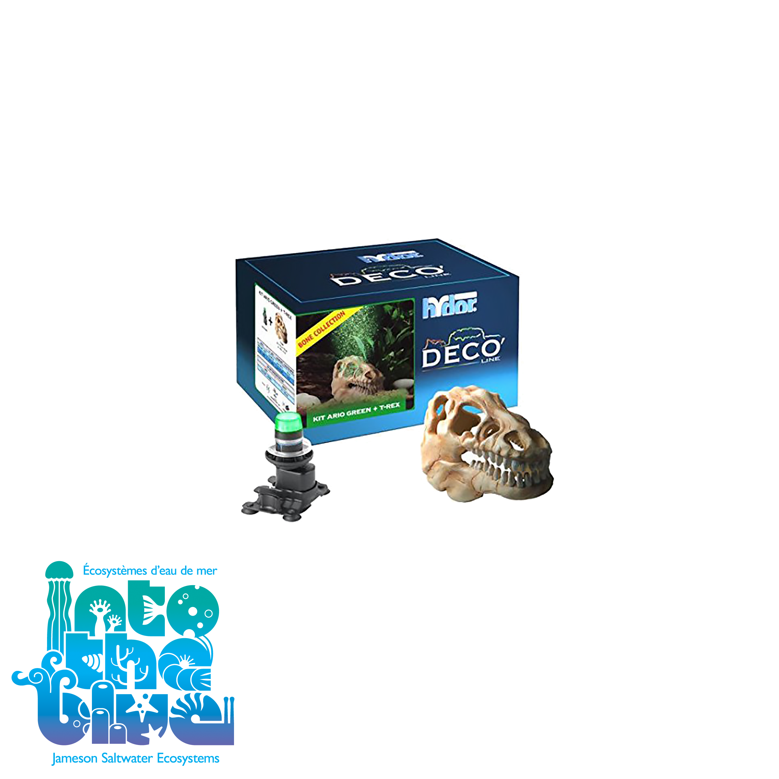 Hydor - Aquarium Decor| Ario Bone Collection - Dinosaur Skull Green LED