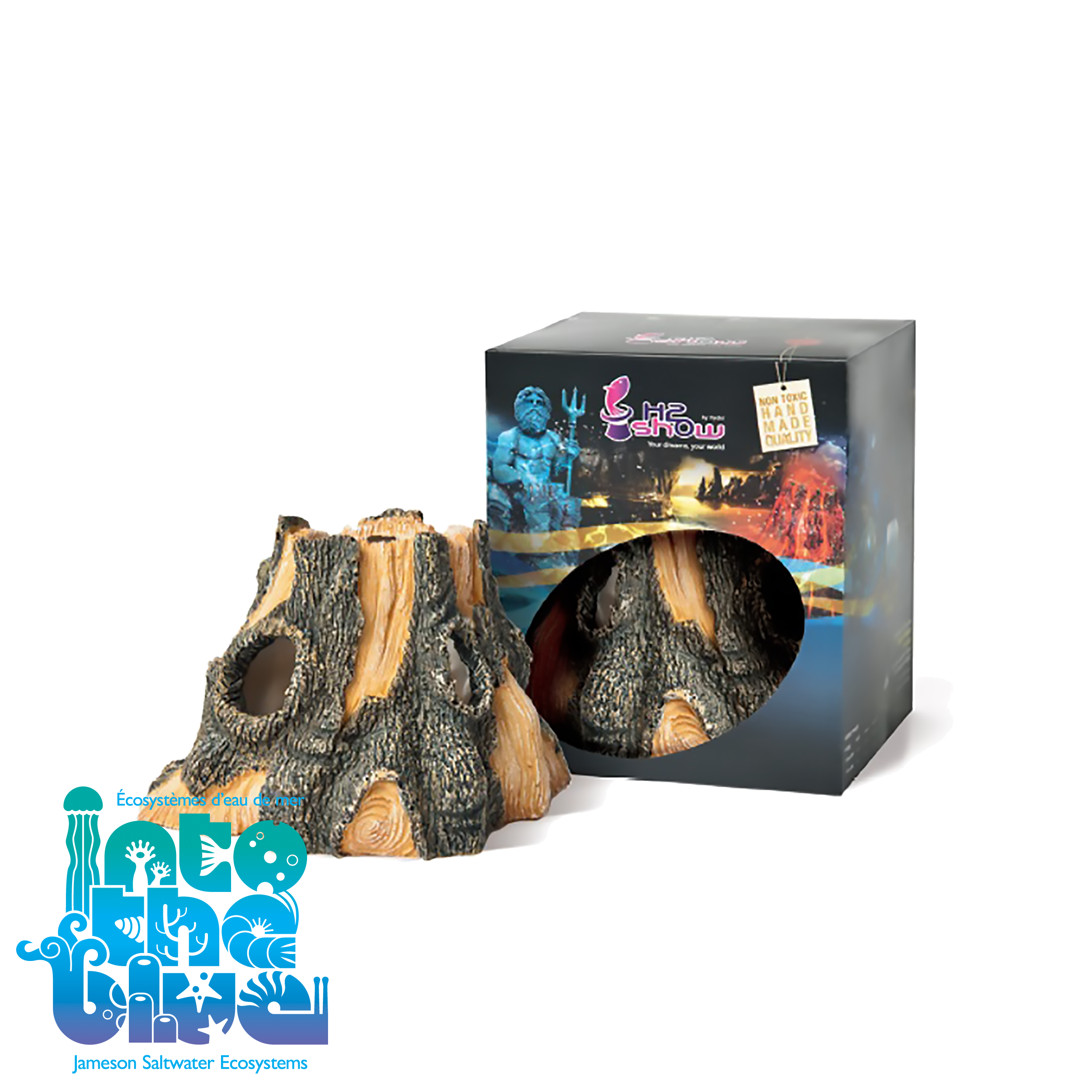 Hydor - Aquarium Decor | H2Show Earth Wonders - Stump Log Kit Green LED